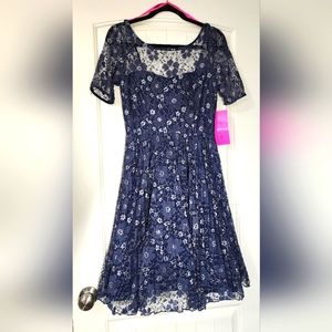 Betsy Johnson Navy Floral Dress Size 8